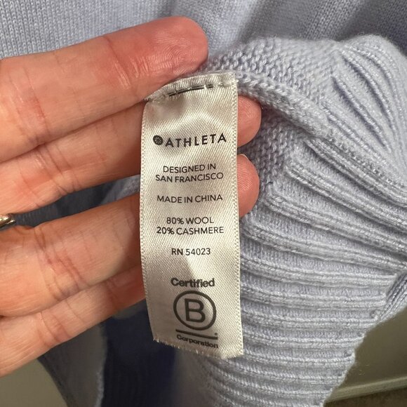 Athleta Bayshore Wool Cashmere Turtleneck Sweater Tunic Size Small Peri Purple - Picture 9 of 10